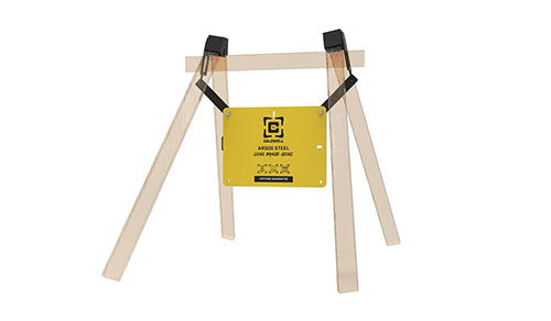 Il Caldwell AR500 Long Range Gong Kit include un gong in acciaio 18"x24", un indicatore Flash Bang e un telaio personalizzabile per tiri a lunga distanza.