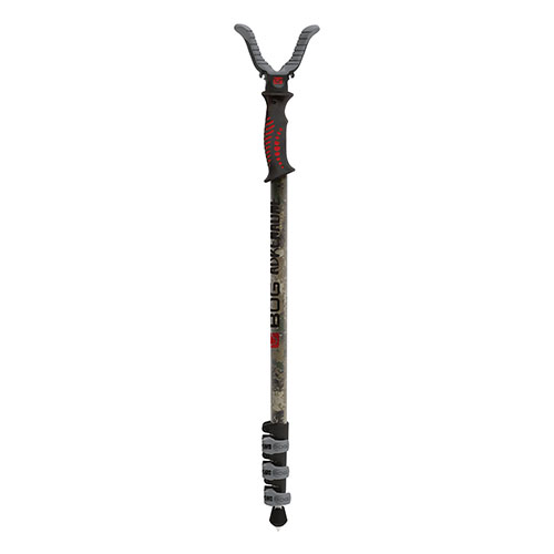 Il monopiede Adrenaline Lever Lock Camo offre portabilità, stabilità e versatilità, con sistema Switcheroo® per cambi rapidi tra accessori ottici e supporto USR.