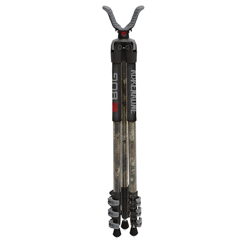 Il BOG Adrenaline Switcheroo è un treppiede camo versatile e portatile, dotato di leve di blocco, punte in metallo retrattili e sistema Switcheroo per un rapido cambio accessori.