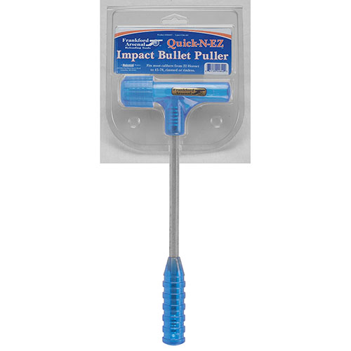 Il Frankford Arsenal® Quick-N-EZ Impact Bullet Puller rende facile rimuovere i proiettili con un colpo deciso. Include tre collet per calibro 22 Hornet a 45-70.