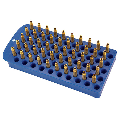 Il Frankford Arsenal Universal Reloading Tray è versatile, supporta cartucce da .17 a .458 e da 9mm a 500 S&W, con capacità di 50 colpi per il ricaricamento.