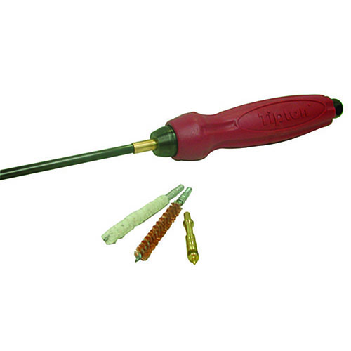 Il cleaning rod in carbonio Tipton offre resistenza e flessibilità, senza graffiare le canne, con manico ergonomico che facilita l'uso e la pulizia efficace.