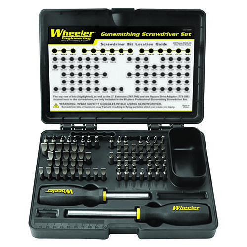 Il set di cacciaviti professionale Wheeler da 72 pezzi offre punte perfette per ogni vite della tua arma, con doppie punte sottili e 15 punte speciali per ogni esigenza.