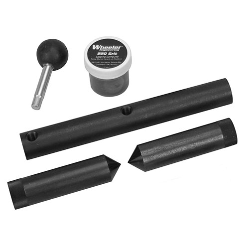 Il kit Wheeler Scope Ring Alignment and Lapping 30mm garantisce un allineamento perfetto delle anelli e diagnostica eventuali problemi, evitando danni all'ottica.