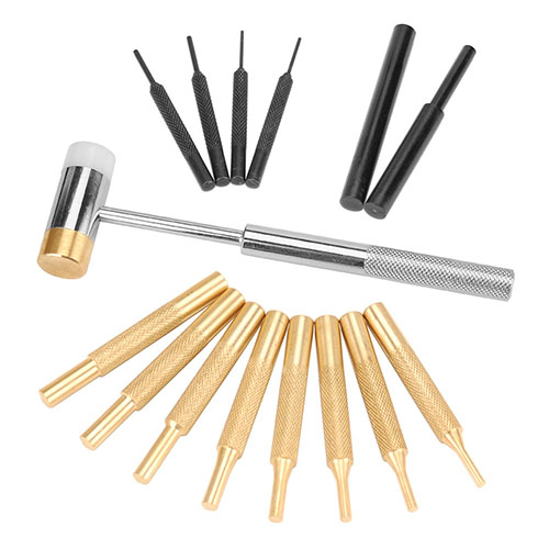 Il set di martelli e punte Wheeler include un martello in polimero/ottone e 14 punte di precisione, ideale per il tiro e la lavorazione delle armi.