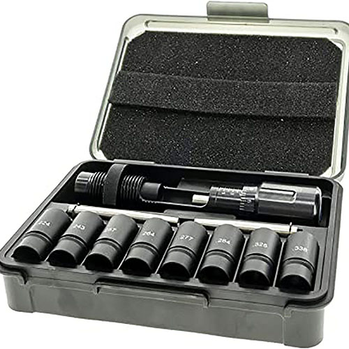 Il Frankford Arsenal Universal Bullet Seating Die è versatile e preciso, adatto per proiettili da .224 a .338, con micrometro integrato per regolazioni precise.