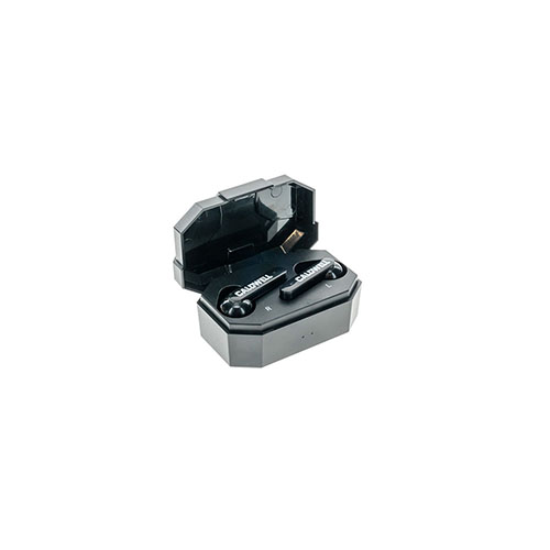 Gli E-MAX® SHADOWS sono auricolari elettronici Bluetooth ricaricabili con 25dB di riduzione del rumore, suono stereo di alta qualità e controlli touch.