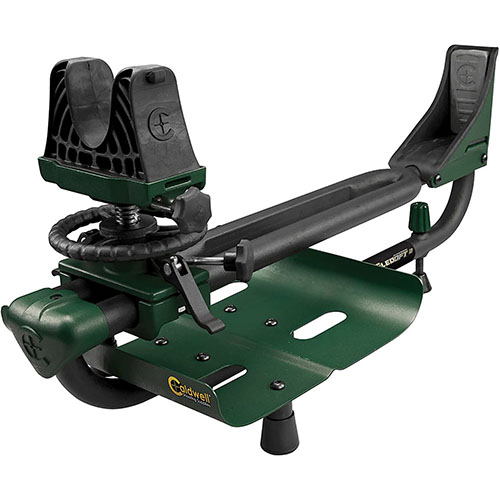 Il Caldwell Lead Sled® DFT™ 2 offre un eccezionale sistema di riduzione del rinculo e si adatta a praticamente qualsiasi fucile o carabina, con regolazioni facili.