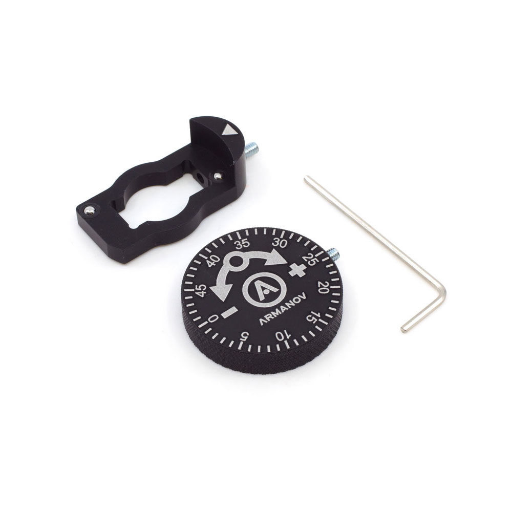 Il pulsante Armanov Clickable per il Dillon Precision Powder Thrower consente regolazioni precise senza attrezzi, con 50 clic per una rapida modifica delle dosi.