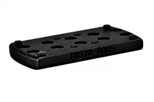 L'adattatore per INTERFACCIA UNIVERSALE consente di montare un mirino red dot Docter su un supporto ERA TAC, con offset laterale di 20° per una visione chiara e rapida acquisizione del bersaglio.