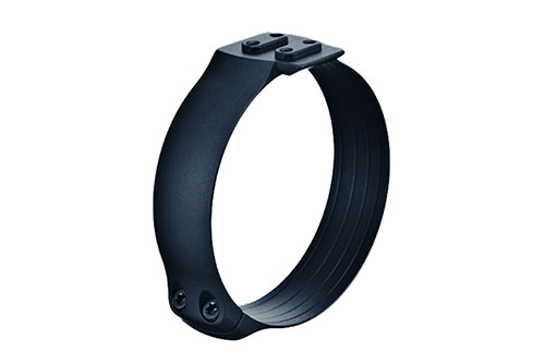Anelli ERATAC con Universal-Interface, modulari e robusti, per montaggio su tubi e obiettivi, con orientamento regolabile e costruzione in alluminio resistente.