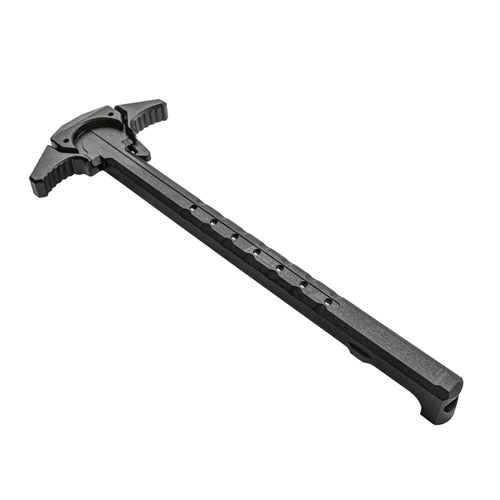 Il manico di caricamento ambidestro SCHMEISSER in ALU 7075 T6 offre un design ergonomico, operabilità da entrambi i lati e fori per la gestione del gas.