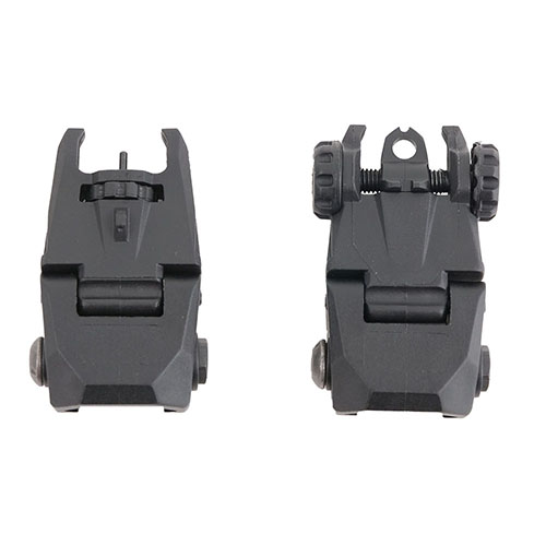 Il set di mirini flip-up Scout AR-15 è leggero, resistente, compatibile con le guide Picatinny e offre un sistema di mira secondaria anche da piegato.