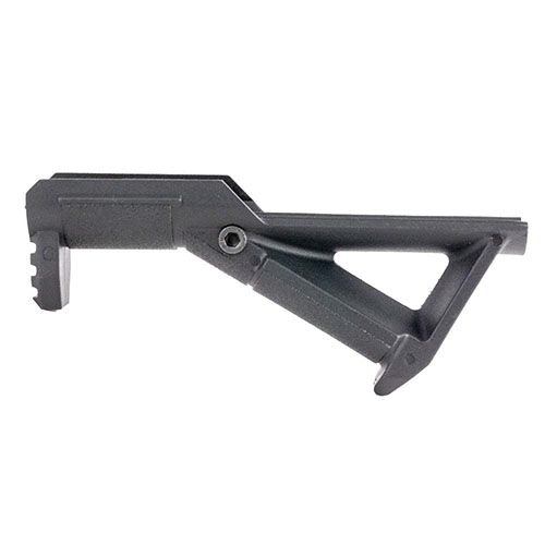 Il Barricade Grip Picatinny offre una presa leggera e confortevole, con superficie antiscivolo e parte anteriore seghettata per stabilità su superfici irregolari.