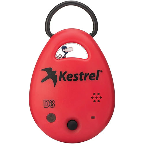 Il Kestrel DROP D3 offre misurazioni precise di temperatura, umidità e pressione, ideale per il tiro a lungo raggio e applicazioni professionali. Compatto e resistente.