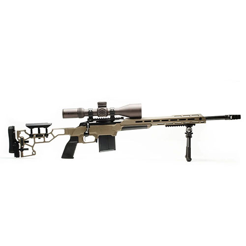 Il MDT ESS Chassis System Kit per Remington 700 offre ergonomia superiore, calcio regolabile, impugnatura AR e sistema di lettura V-block per una base solida.