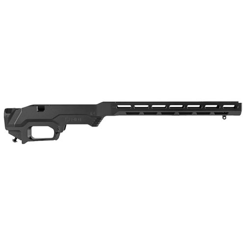 Il sistema di chassis MDT LSS-XL Gen 2 offre un forend più lungo, compatibilità con calci fissi AR e utilizza caricatori AICS per Tikka T3 Long Action.