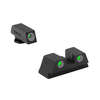Le MEPRO Tru-Dot Fixed Sights offrono visibilità ottimale con punti bianchi di giorno e illuminazione verde tritio di notte, senza bisogno di batterie.