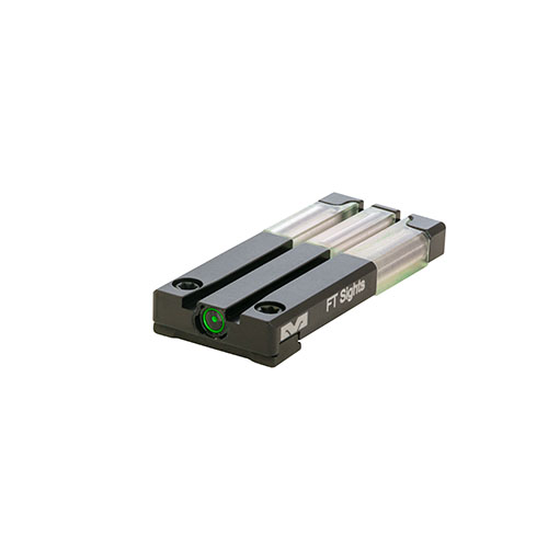 Il mirino Mepro FT Bullseye™ offre visione rapida e intuitiva con tritio e fibra ottica, resistente agli urti e leggero, ideale per pistole Glock e altre.