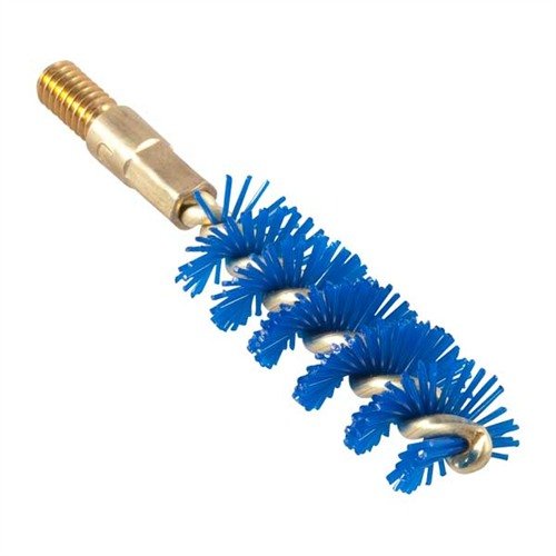 Le spazzole per canna IOSSO Nyflex puliscono a fondo pistole, fucili e carabine, con setole blu flessibili che non graffiano e un nucleo in ottone resistente.