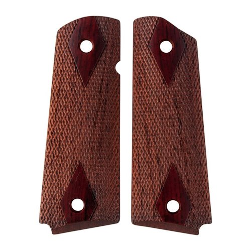 Le impugnature 1911 DOUBLE DIAMOND COCOBOLO di ED BROWN offrono una bellezza senza pari, densità eccezionale e una presa di alta qualità, perfette per le armi.