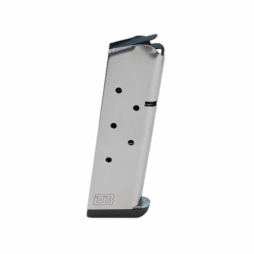 Il caricatore 1911 45ACP da 7 colpi in acciaio inox offre un'alimentazione impeccabile, compatibilità con vari tipi di munizioni e opzioni di base personalizzabili.
