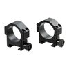 Anelli di mira in acciaio 30mm, robusti e progettati per resistere a forti rinculi, ideali per fucili AR-15, AR-10 e SR-25, con finitura nera opaca.