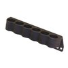 Supporto per cartucce da 12 gauge, leggero e resistente, per un rapido ricaricamento, con sistema di fissaggio sicuro e adattabile a diversi modelli di fucili.