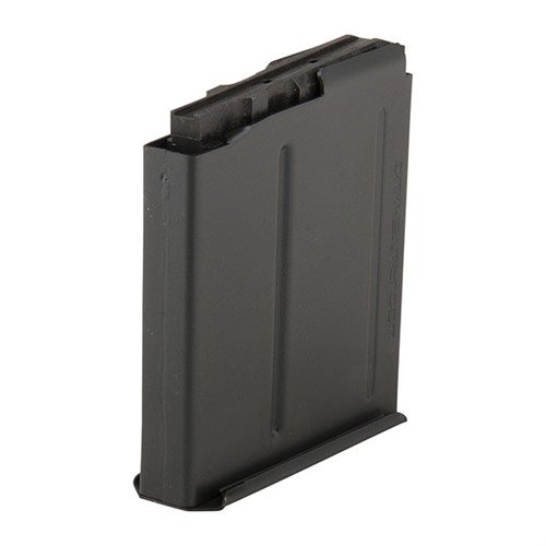 Caricatore LONG ACTION AICS da 5 colpi per .338 Lapua, in acciaio trattato, finitura Teflon, compatibile con AICS e diverse lunghezze di cartuccia.