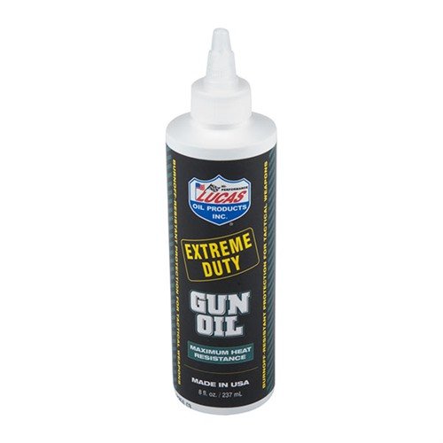 L'EXTREME DUTY GUN OIL di Lucas offre resistenza superiore al calore e agli urti, riduce l'usura e semplifica la pulizia, ideale per armi ad alto volume.