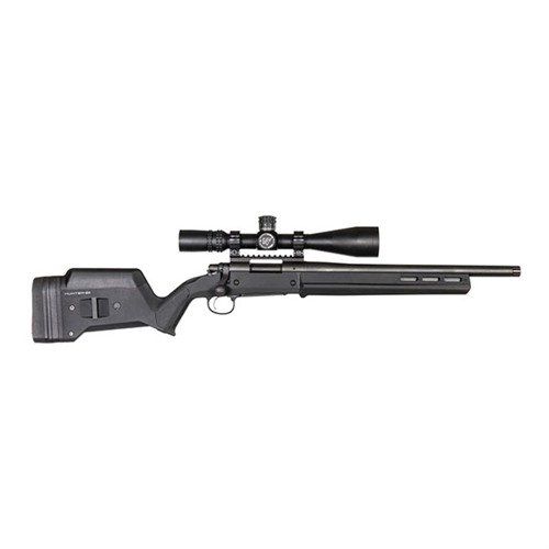 Il Magpul Rem 700 SA Hunter Stock offre ergonomia migliorata, lunghezza di trazione e altezza del comb regolabili, compatibile con M-LOK e senza bisogno di bedding.