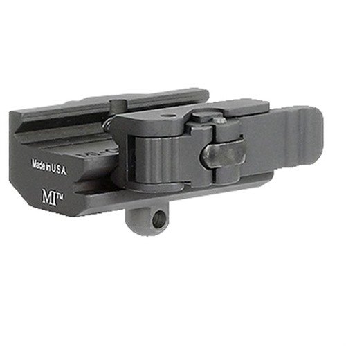 Il PICATINNY HARRIS-TYPE BIPOD QD MOUNT di MIDWEST INDUSTRIES offre un'installazione senza attrezzi, regolazione precisa e un design leggero in alluminio 6061.