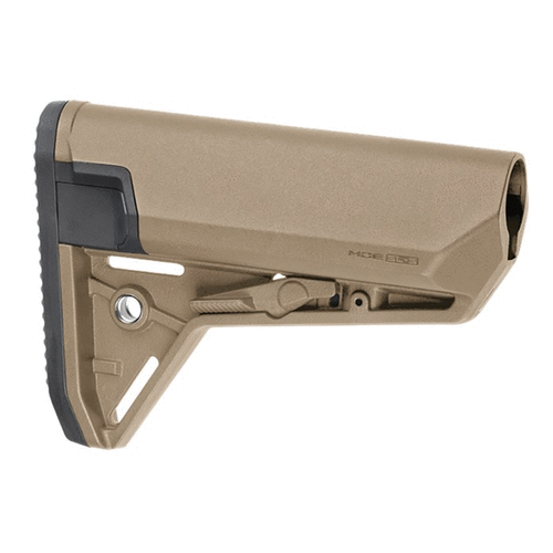 L'AR-15 MOE SL-S Stock offre un design snello, una guancia migliorata, stoccaggio impermeabile per batterie e compatibilità con body armor, ideale per carabine AR15/M4.