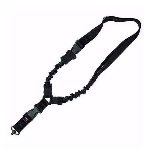La Bungee Sling di GrovTec offre shock cordage per assorbire gli impatti, attacco facile, sgancio rapido e regolazione per indossarla su giubbotti tattici.