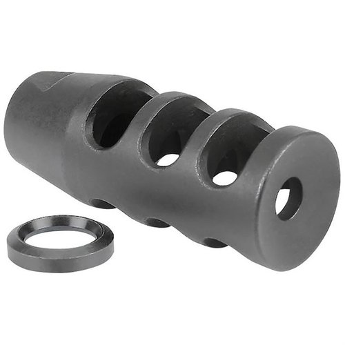 Il freno di bocca AR .308 di Midwest Industries riduce significativamente il rinculo grazie al design a tre camere, costruito in acciaio con finitura fosfato.