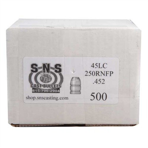 Prova i proiettili ROUND NOSE FLAT POINT .45 CALIBER di SNS CAST BULLETS: precisione eccezionale, lega di alta qualità e rivestimento in polimero per prestazioni ottimali.
