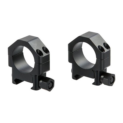 Anelli TSR-W in acciaio legato, lavorati con tolleranze di .0002" per una massima stabilità del cannocchiale e sicurezza contro il rinculo.