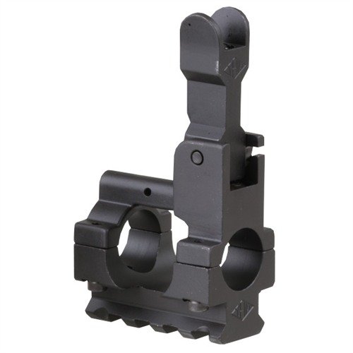 Mirino frontale multifunzionale che funge da gas block, offre backup vitale in condizioni di scarsa visibilità, con design robusto e facile montaggio su canne standard.