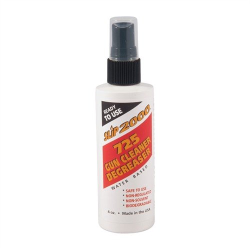 Il 725 Gun Cleaner è un potente sgrassatore che rimuove facilmente cosmoline, carbonio e grasso, proteggendo i metalli sensibili e rispettando l'ambiente.