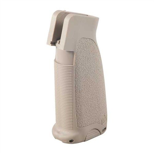 Il grip AR-15 MOD-0 GUNFIGHTER offre controllo ottimale, design ergonomico, superficie testurizzata e scomparto per piccoli oggetti, ideale per il tiro moderno.