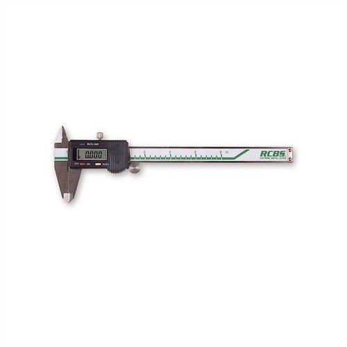 Calibro digitale elettronico RCBS 6" in acciaio inossidabile, facile da usare, lettura istantanea, precisione +/- 0.001", include batteria e custodia.