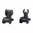 AR-15 Set mirino anteriore pieghevole stile HK con trizio, nero