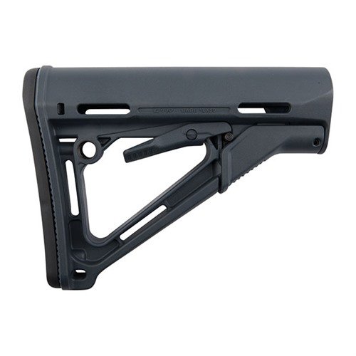 Il calcio collassabile AR-15 CTR di MAGPUL offre una regolazione rapida della lunghezza, un sistema di bloccaggio senza gioco e una costruzione resistente per un'ottima stabilità.