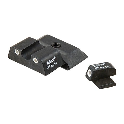 Il set di mirini notturni AmeriGlo Classic per S&W M&P Shield offre vetrini Tritium verdi facilmente visibili, migliorando la precisione in condizioni di scarsa illuminazione.