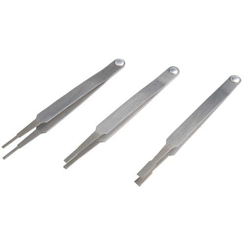 Le pinzette Pro Series Diamond Grip in acciaio inox offrono precisione con punte rivestite in diamante e manico pivotante per un uso versatile nei lavori di gunsmithing.