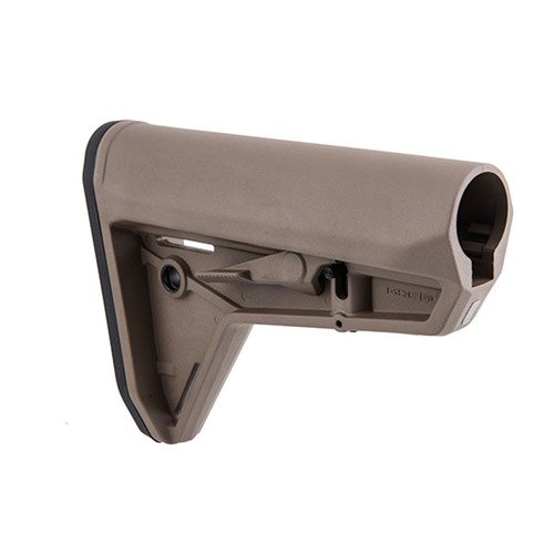 L'AR-15 MOE-SL Stock offre comfort, regolazioni facili, assorbimento del rinculo e compatibilità con armature, ideale per l'uso in condizioni estreme.