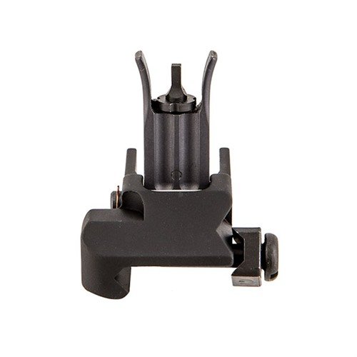 Il KAC M4 Flip-Up Front Sight è un mirino di backup a profilo ridotto, realizzato in acciaio e alluminio, facilmente montabile su Picatinny Rails e regolabile in elevazione.