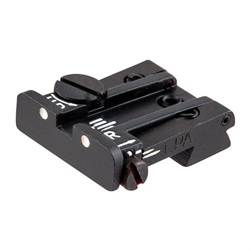 Mirino posteriore regolabile L.P.A. per Colt 70, 80, 90, facile da installare, senza modifiche, in acciaio solido, con regolazione in deriva e elevazione.