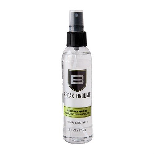 Il solvente MGS di BREAKTHROUGH CLEAN è privo di H2O, non macchia e non ha odore, ideale per la pulizia sicura di legno, plastica e finiture Cerakote.