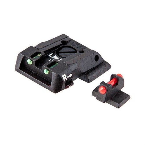 Set di mirini regolabili in fibra ottica, realizzati in acciaio solido per Smith & Wesson M&P, con dovetail conico per una forte fissazione nella scanalatura esistente.